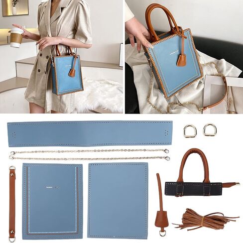 Leather Bag Making Kit PU Leather Crochet Bags Making Accessories for Handbag Purses Shoulder Bags Crossbody Bags(White) in Saudi Arabia
