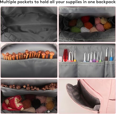 Olikraft Crochet Bag Organizer - Yarn Bag for Crochet Accessories and Gadgets, Knitting Bag for Yarn Storage & Crochet Supplies, Crochet Bags Crocheting, Knitting bags and totes (Blue) in Kuwait