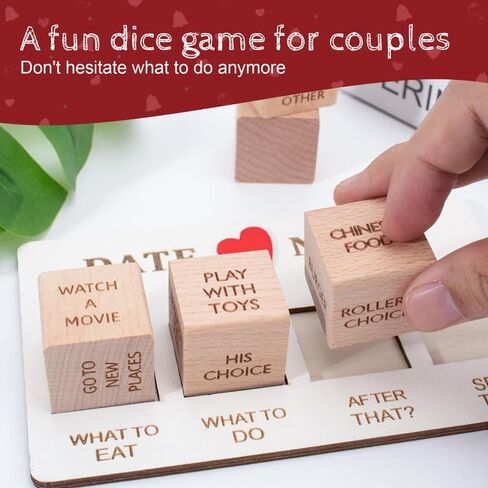 2024 تاريخ جديد ليلة النرد زوجين الحب النرد الغذاء قرار النرد هدايا عيد الحب لصديقها صديقة (6 قطعة) in Kuwait