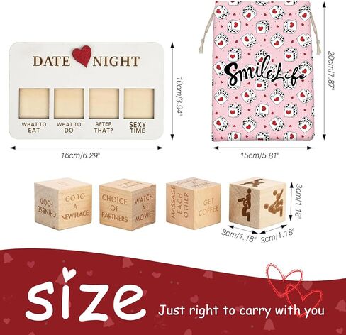 2024 تاريخ جديد ليلة النرد زوجين الحب النرد الغذاء قرار النرد هدايا عيد الحب لصديقها صديقة (6 قطعة) in Kuwait