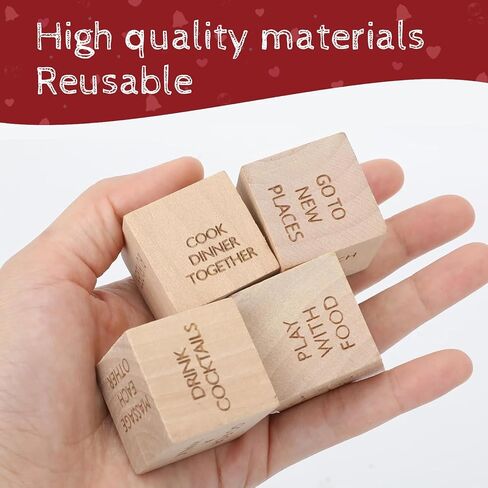 2024 تاريخ جديد ليلة النرد زوجين الحب النرد الغذاء قرار النرد هدايا عيد الحب لصديقها صديقة (6 قطعة) in Kuwait