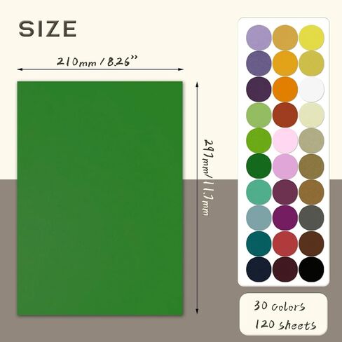 Card Stock Paper 120 Sheets, 180gsm/65lb Colored Construction Paper 8.5 x 11, A4 Printer Paper, for Scrapbook Printing School Office Origami Crafts Making in Saudi Arabia