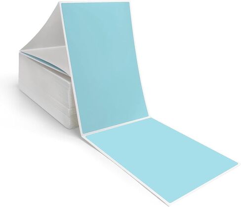 Fanfold 4x6 Direct Thermal Labels, Thermal Shipping Labels with Perforated, Commercial Grade, for Thermal Printer, Light Blue 500 Labels/Stack, 1 Stack in Saudi Arabia