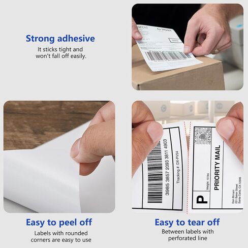 Fanfold 4x6 Direct Thermal Labels, Thermal Shipping Labels with Perforated, Commercial Grade, for Thermal Printer, Light Blue 500 Labels/Stack, 1 Stack in Saudi Arabia