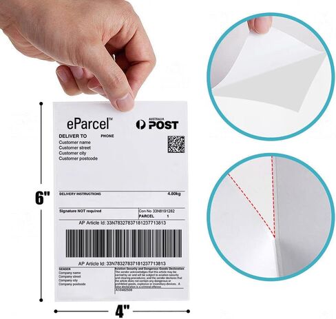 Fanfold 4x6 Direct Thermal Labels, Thermal Shipping Labels with Perforated, Commercial Grade, for Thermal Printer, Light Blue 500 Labels/Stack, 1 Stack in Saudi Arabia