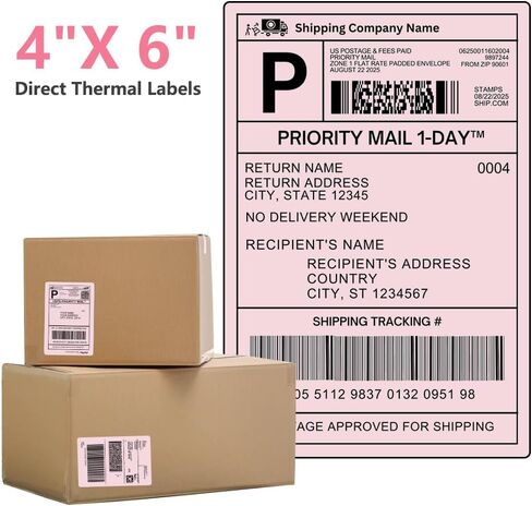 Fanfold 4x6 Direct Thermal Labels, Thermal Shipping Labels with Perforated, Commercial Grade, for Thermal Printer, Light Blue 500 Labels/Stack, 1 Stack in Saudi Arabia