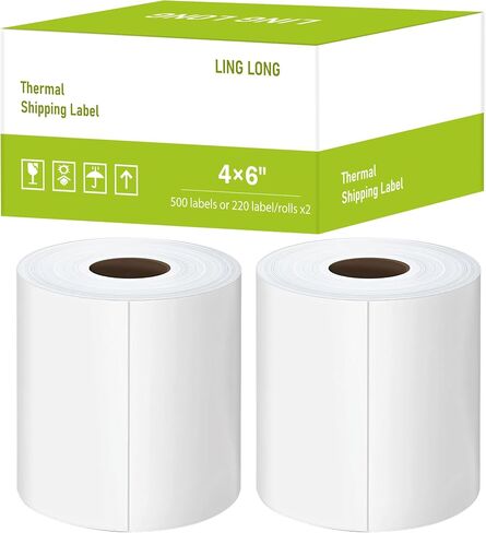 Fanfold 4x6 Direct Thermal Labels, Thermal Shipping Labels with Perforated, Commercial Grade, for Thermal Printer, Light Blue 500 Labels/Stack, 1 Stack in Saudi Arabia