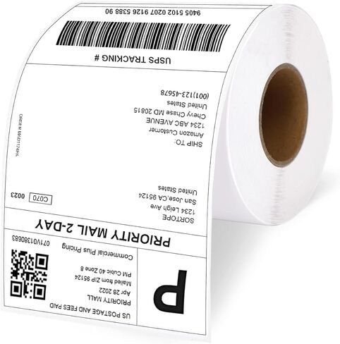 Fanfold 4x6 Direct Thermal Labels, Thermal Shipping Labels with Perforated, Commercial Grade, for Thermal Printer, Light Blue 500 Labels/Stack, 1 Stack in Saudi Arabia