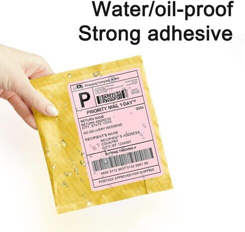 ملصقات حرارية مباشرة Fanfold 4x6، ملصقات شحن حرارية مثقوبة، درجة تجارية، للطابعة الحرارية، أزرق فاتح 500 ملصق/كومة، 1 كومة in Kuwait