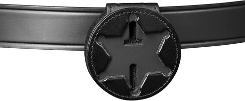 Perfect Fit Badge Holder 6 Point Star NY County Sheriff Badge Belt Clip and Neck Chain Black Leather (Cutout 46) in Kuwait