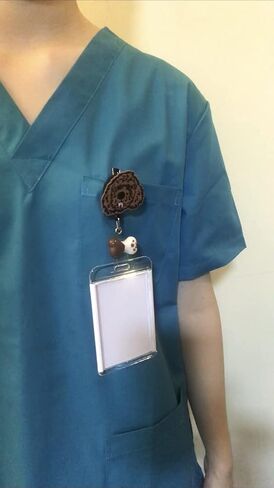 Doodle Dog Puppy Retractable Name Card Badge Holder Reel with Alligator Clip, 24 inches Thick Pull Cord (Golden) in Saudi Arabia