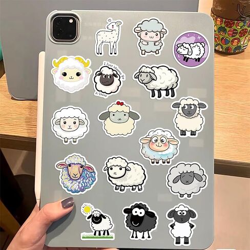 50Pcs Sheep Stickers, Lamb Stickers and Decals, Sheep Gifts for Women, Girls - Lamb Party Favors, Lamb Birthday Party Decorations, Sheep Gifts for Sheep Lovers, Farm Animal Stickers (Sheep) in Kuwait