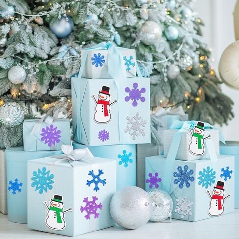 Aodaer 600 قطعة من ملصقات رغوة ندفة الثلج اللامعة لتزيين عيد الميلاد ذاتية اللصق لرجل ثلج الشتاء ملصقات DIY للمشاريع الحرفية لصنع البطاقات لتزيين حفلات عيد الميلاد in Kuwait