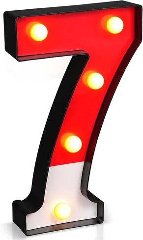 Mudder Red and White Light up Numbers Party Decorations, LED Anime Cartoon Pattern Glowing Numbers, Birthday Table Centerpieces Cartoon Animated Birthday Party Supplies, 8.58 x 5.2 Inches(9) in Saudi Arabia