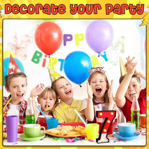 Mudder Red and White Light up Numbers Party Decorations, LED Anime Cartoon Pattern Glowing Numbers, Birthday Table Centerpieces Cartoon Animated Birthday Party Supplies, 8.58 x 5.2 Inches(9) in Saudi Arabia