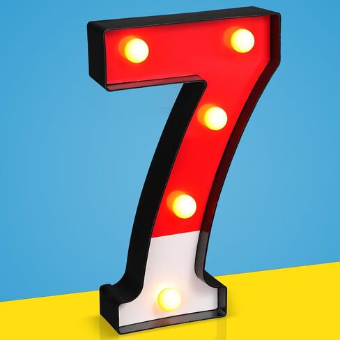 Mudder Red and White Light up Numbers Party Decorations, LED Anime Cartoon Pattern Glowing Numbers, Birthday Table Centerpieces Cartoon Animated Birthday Party Supplies, 8.58 x 5.2 Inches(9) in Saudi Arabia