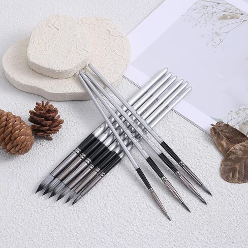 10Pcs Round Watercolor Paint Dry Brush Set Acrylic Paint Brushes Artist Paintbrushes Round Pointed Tip Paint Brushes Nylon Professional Brush for Gouache, Ink, and Tempera Painting in Saudi Arabia