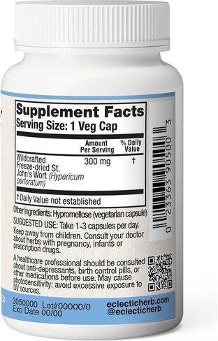 Eclectic St. John's Wort 300 Mg Freeze Dried Vegetables, Pink, 50 Count in Kuwait