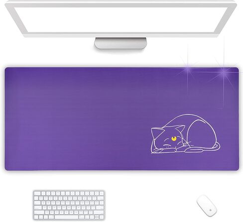 Anime Cat Desk Pad | Double Sided Large Pastel Pink Purple | Waterproof Faux Leather Mat Mousepad | Kawaii Cute Desk Office Laptop Keyboard Makeup Blotter Protector in Kuwait