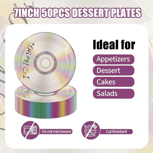 50PCS Happy Birthday Party Paper Plates, 7Inch, Colorful Dots in Saudi Arabia