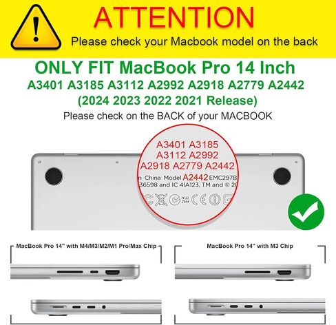 حافظة Fintie لجهاز MacBook Pro 14 بوصة A2992 A2918 A2779 A2442 (إصدار 2023 2022 2021) - غطاء حماية صلب سهل التركيب لجهاز MacBook Pro 14 بوصة M3/M2/M1 Pro/Max مع معرف اللمس، شفاف كريستالي in Kuwait