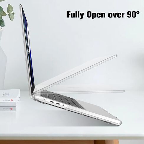 حافظة Fintie لجهاز MacBook Pro 14 بوصة A2992 A2918 A2779 A2442 (إصدار 2023 2022 2021) - غطاء حماية صلب سهل التركيب لجهاز MacBook Pro 14 بوصة M3/M2/M1 Pro/Max مع معرف اللمس، شفاف كريستالي in Kuwait