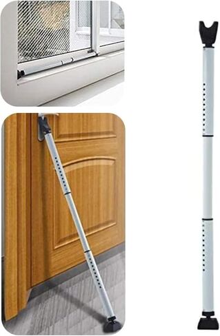 HoneSecur 2 Pack 2-in-1 Door Security Bar & Sliding Patio 28″ Stopper Jammer Child Proof Adjustable Constructed of High Grade Iron Window Doors Bars, Black, Black 2 pack in Kuwait