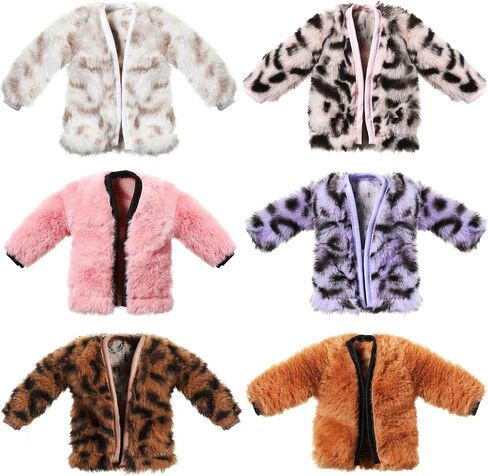 6 Pieces 11.5 Inch Girl Doll Clothes Accessories Winter Coat Doll Clothing Doll Outfits for Girls Birthday Gifts Pretend Play Doll Decor in Saudi Arabia