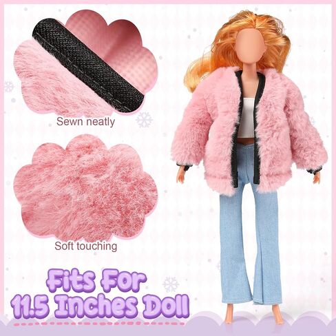 6 Pieces 11.5 Inch Girl Doll Clothes Accessories Winter Coat Doll Clothing Doll Outfits for Girls Birthday Gifts Pretend Play Doll Decor in Saudi Arabia