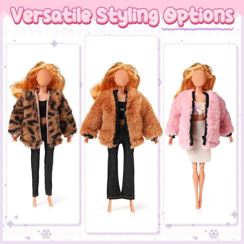 6 Pieces 11.5 Inch Girl Doll Clothes Accessories Winter Coat Doll Clothing Doll Outfits for Girls Birthday Gifts Pretend Play Doll Decor in Saudi Arabia