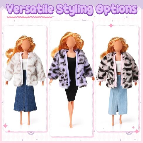 6 Pieces 11.5 Inch Girl Doll Clothes Accessories Winter Coat Doll Clothing Doll Outfits for Girls Birthday Gifts Pretend Play Doll Decor in Saudi Arabia