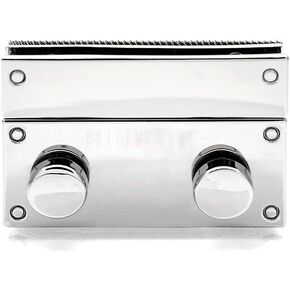 CRAFTMEMORE 1pc Rectangle Press Lock Clasp Bag Closure Squeeze Turn Lock Leathercraft Purse Making Accessories SC38 (1-5/8 Inches, Silver)