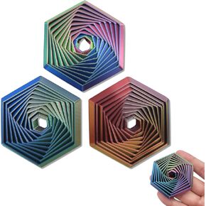 3Pcs Fractal Fidget Hexagon, Hexagon Fidget Spiral Toy, 3D Printed Fidget Toys, Stress Relief Pocket Size Sensory Toy for Adults, Perfect for Stress and Anxiety Fidget Toy