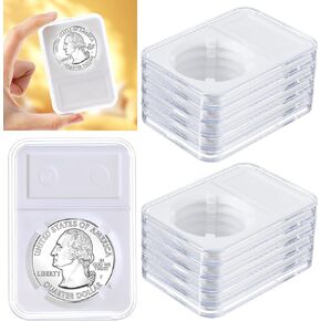 10 Pcs Coin Slab Display Holder, Storage Case for Morgan, Peace, IKE Silver 38mm Dollar Coin, Organize Your Coin Collection with Clear Acrylic Cases