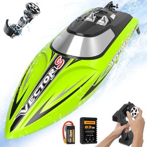 قوارب VOLANTEXRC بدون فرش RC للبالغين، قارب تحكم عن بعد سريع بسرعة 30+ ميل في الساعة مع بطاريات قابلة لإعادة الشحن للبحيرات، قارب RC عالي السرعة 2.4 جيجا هرتز للبالغين (797-4 بدون فرش)