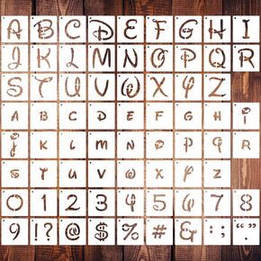 3 Inch Alphabet Letter Stencils for Painting, 70 Pcs Magic Letter Stencils and Numbers, Reusable Plastic Art Craft Stencils for Painting on Wood Sign Journal DIY Craft Decoration