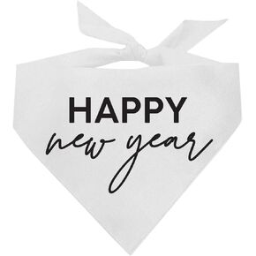 Happy New Year 2025 Dog Bandana New Years Eve (White OS 965)
