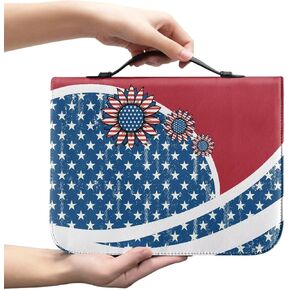 Sunflower Butterfly Women Bible Carrying Case for Study Bible Bible Covers Case Bible Organizer Bag PU Leather Bible Covers