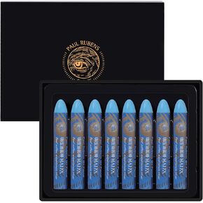 Paul Rubens Oil Pastels, 8PCS Black Oil Pastel Set with Creamy Texture Easy to Blend, Bullet Heads HAIYA Oil Pastels for Artists and Beginners, Art Supplies for Painting and Drawing in Kuwait