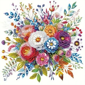 WSLWXSHM 5D Special Shape Diamond Art Kits for Beginners, Diamond Painting Kits for Adults, Crystal Rhinestones Diamond Painting for Home Wall Decoration Gift 12×12inch/30×30cm, Flower