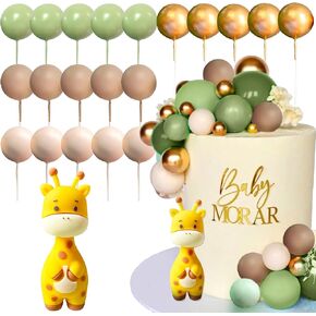 JeVenis Giraffe Cake Topper Safari Baby Shower Cake Decorations Two Wild Cake Wild One Cake Topper Safari Cake Decorations 1st Birthday Girl Zoo Animal Cake Toppers