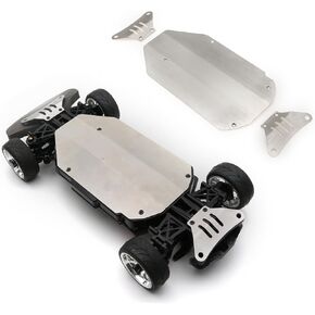 1/10 RC Car Stainless Steel Gearbox Protector Skid Plate Guard Parts Accessory for Tamiya TT02 TT-02 (Silver)