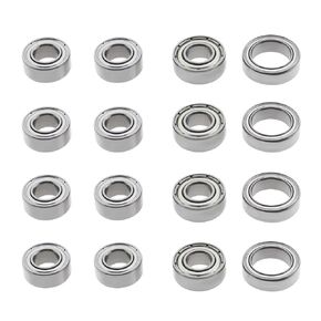 16pcs RC Chassis Ball Bearing 10x5x4mm 11x5x4mm 12x8x3.5mm Steel Ball Bearing Axle Set Compatible with TT-02 Chassis Ball Bearing Repair Kit