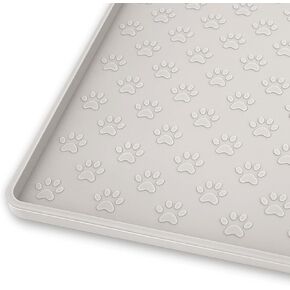 Ptlom Dog Food Mat Anti-Slip Dog Bowl Mats for Food and Water, High-Lips Dog Feeding Mat Waterproof Pet Placemat Prevent Messy Spills to Floor, Silicone Puppy Tray for Small Medium Large Dogs Cats