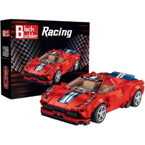 Ferrari F8 Racing Car Building Block Set (306 Pieces). Racing Car Building Blocks for Kids and Adults