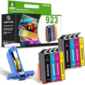 High Capacity 923 Ink Cartridges Combo Pack 923XL Ink Cartridge Replacement for OfficeJet 8120 8122e 8123 OfficeJet Pro 8130 8135e 8138e 8139e Printer (8-Pack/Without Chip)
