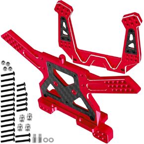 Aluminum Front Rear Shock Tower Shock Mounts Upgrades Part for 1/10 Slash 2wd (VXL)/Stampede 2wd (VXL)/Rustler 2wd (VXL)/Bandit 2wd (VXL),2Pcs RC Shock Tower Shock Hop-Up,Titanium