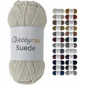 Suede Yarn - 50gr. / 1.76oz. - 160m. / 175 yds. - 100% Microfiber - (3) Light, Light Worsted, Dk Weight - Leather Look - Nubuck Yarn for Crochet & Knitting (12907 - Camel - 1 Skein)