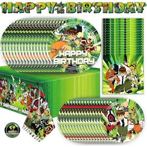 Birthday Party Supplies 63Pack Party Decoration Includes Plates Napkins Banner Tablecloth Badges for The Birthday Party Supplies