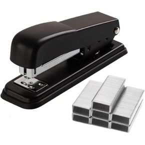 Black Stapler with 750 Staples, Office Stapler, Desktop Stapler for Classroom 25 Sheet Capacity Smooth Use, Binding Modes, Medium Duty Staplers for Home, School, Office Manual Staplers